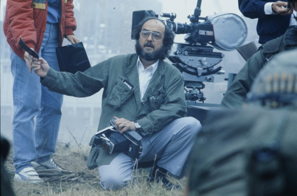 Kubrick on the set of Full Metal Jacket