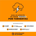 Se mantiene vigente el nivel de alerta ‘naranja’ por tormentas para este viernes en La Plata